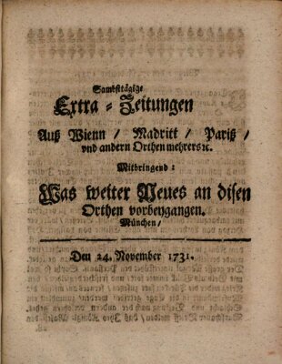 Mercurii Relation, oder wochentliche Ordinari Zeitungen von underschidlichen Orthen (Süddeutsche Presse) Samstag 24. November 1731