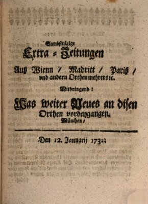 Mercurii Relation, oder wochentliche Ordinari Zeitungen von underschidlichen Orthen (Süddeutsche Presse) Samstag 12. Januar 1732