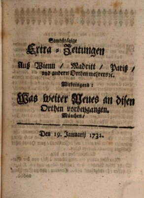 Mercurii Relation, oder wochentliche Ordinari Zeitungen von underschidlichen Orthen (Süddeutsche Presse) Samstag 19. Januar 1732