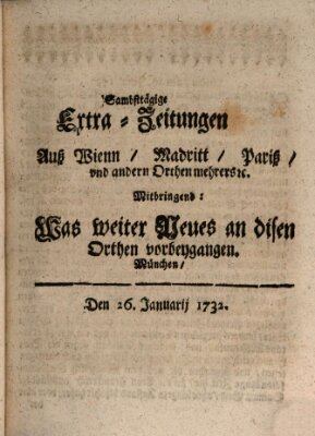 Mercurii Relation, oder wochentliche Ordinari Zeitungen von underschidlichen Orthen (Süddeutsche Presse) Samstag 26. Januar 1732