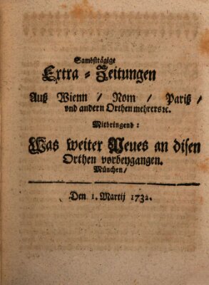 Mercurii Relation, oder wochentliche Ordinari Zeitungen von underschidlichen Orthen (Süddeutsche Presse) Samstag 1. März 1732