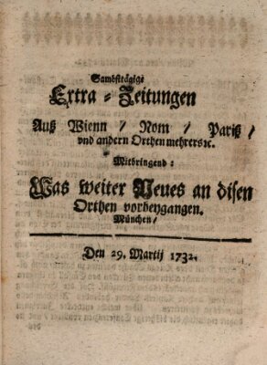 Mercurii Relation, oder wochentliche Ordinari Zeitungen von underschidlichen Orthen (Süddeutsche Presse) Samstag 29. März 1732