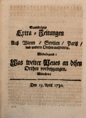 Mercurii Relation, oder wochentliche Ordinari Zeitungen von underschidlichen Orthen (Süddeutsche Presse) Samstag 19. April 1732