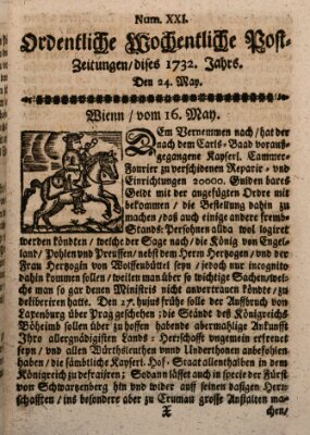 Ordentliche wochentliche Post-Zeitungen Samstag 24. Mai 1732