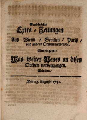 Mercurii Relation, oder wochentliche Ordinari Zeitungen von underschidlichen Orthen (Süddeutsche Presse) Samstag 23. August 1732