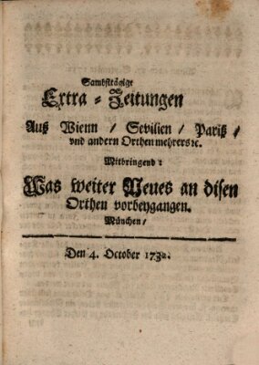 Mercurii Relation, oder wochentliche Ordinari Zeitungen von underschidlichen Orthen (Süddeutsche Presse) Samstag 4. Oktober 1732