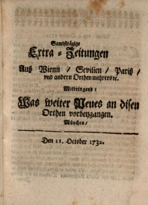 Mercurii Relation, oder wochentliche Ordinari Zeitungen von underschidlichen Orthen (Süddeutsche Presse) Samstag 11. Oktober 1732