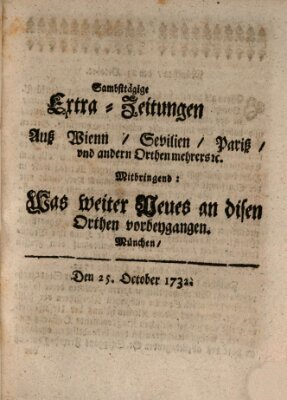 Mercurii Relation, oder wochentliche Ordinari Zeitungen von underschidlichen Orthen (Süddeutsche Presse) Samstag 25. Oktober 1732