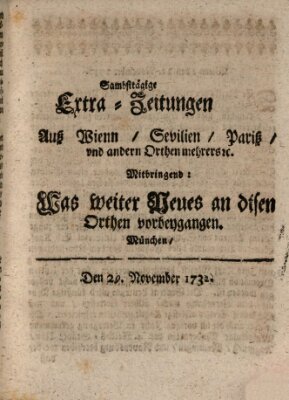 Mercurii Relation, oder wochentliche Ordinari Zeitungen von underschidlichen Orthen (Süddeutsche Presse) Samstag 29. November 1732