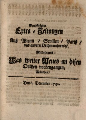 Mercurii Relation, oder wochentliche Ordinari Zeitungen von underschidlichen Orthen (Süddeutsche Presse) Samstag 6. Dezember 1732