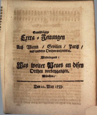 Mercurii Relation, oder wochentliche Ordinari Zeitungen von underschidlichen Orthen (Süddeutsche Presse) Freitag 22. Mai 1733