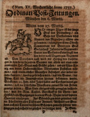 Wochentliche Ordinari Post-Zeitungen (Ordentliche wochentliche Post-Zeitungen) Samstag 6. April 1737