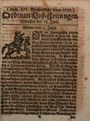 Wochentliche Ordinari Post-Zeitungen (Ordentliche wochentliche Post-Zeitungen) Samstag 15. Juni 1737