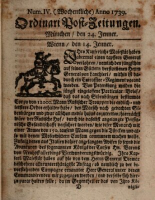 Wochentliche Ordinari Post-Zeitungen (Ordentliche wochentliche Post-Zeitungen) Samstag 24. Januar 1739