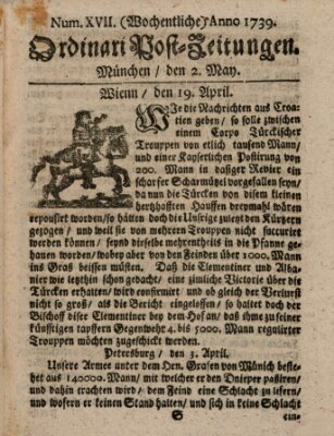 Wochentliche Ordinari Post-Zeitungen (Ordentliche wochentliche Post-Zeitungen) Samstag 2. Mai 1739