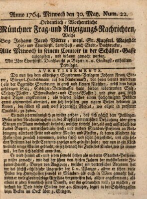 Ordinari-Münchner-Zeitungen (Süddeutsche Presse) Mittwoch 30. Mai 1764