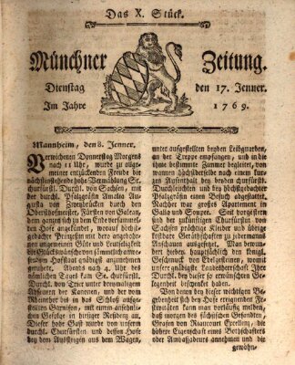 Münchner Zeitung (Süddeutsche Presse) Dienstag 17. Januar 1769