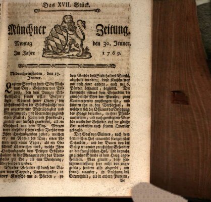 Münchner Zeitung (Süddeutsche Presse) Montag 30. Januar 1769