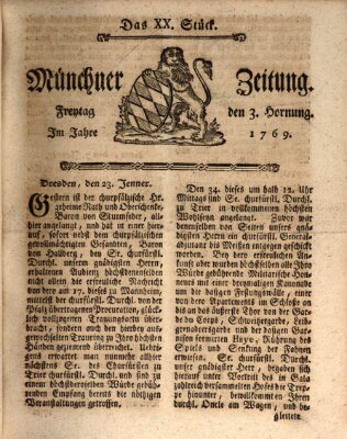 Münchner Zeitung (Süddeutsche Presse) Freitag 3. Februar 1769