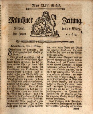 Münchner Zeitung (Süddeutsche Presse) Freitag 17. März 1769