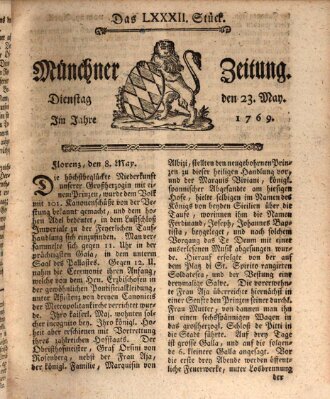 Münchner Zeitung (Süddeutsche Presse) Dienstag 23. Mai 1769