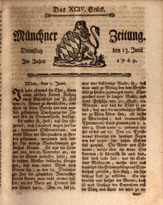 Münchner Zeitung (Süddeutsche Presse) Dienstag 13. Juni 1769