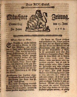 Münchner Zeitung (Süddeutsche Presse) Donnerstag 15. Juni 1769