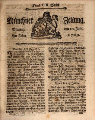 Münchner Zeitung (Süddeutsche Presse) Montag 10. Juli 1769