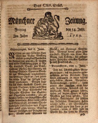 Münchner Zeitung (Süddeutsche Presse) Freitag 14. Juli 1769