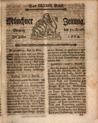 Münchner Zeitung (Süddeutsche Presse) Montag 30. Oktober 1769