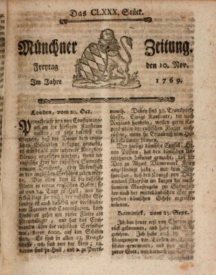 Münchner Zeitung (Süddeutsche Presse) Freitag 10. November 1769