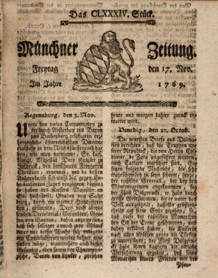 Münchner Zeitung (Süddeutsche Presse) Freitag 17. November 1769