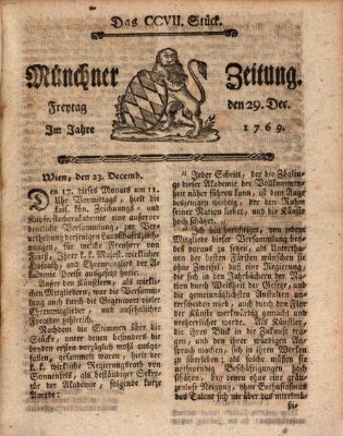 Münchner Zeitung (Süddeutsche Presse) Freitag 29. Dezember 1769