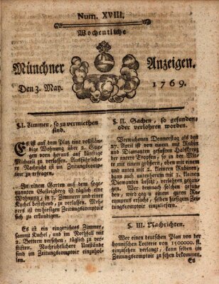 Münchner Zeitung (Süddeutsche Presse) Mittwoch 3. Mai 1769