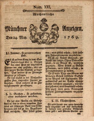 Münchner Zeitung (Süddeutsche Presse) Mittwoch 24. Mai 1769