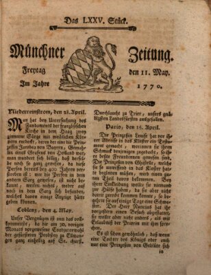 Münchner Zeitung (Süddeutsche Presse) Freitag 11. Mai 1770