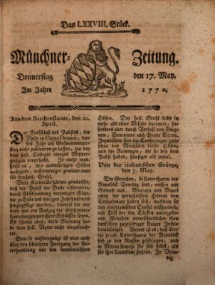 Münchner Zeitung (Süddeutsche Presse) Donnerstag 17. Mai 1770