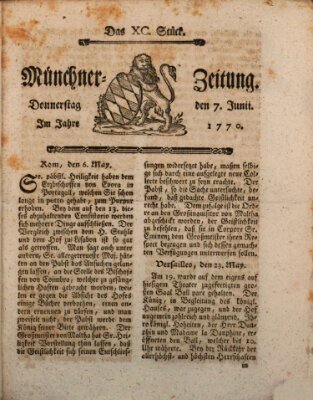 Münchner Zeitung (Süddeutsche Presse) Donnerstag 7. Juni 1770