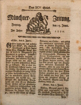 Münchner Zeitung (Süddeutsche Presse) Freitag 15. Juni 1770