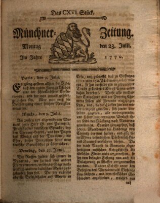 Münchner Zeitung (Süddeutsche Presse) Montag 23. Juli 1770