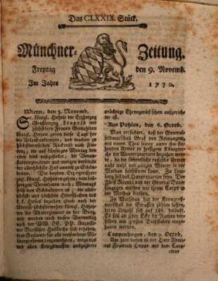 Münchner Zeitung (Süddeutsche Presse) Freitag 9. November 1770