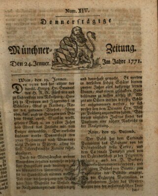 Münchner Zeitung (Süddeutsche Presse) Donnerstag 24. Januar 1771