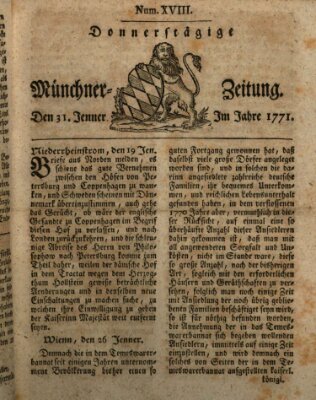 Münchner Zeitung (Süddeutsche Presse) Donnerstag 31. Januar 1771