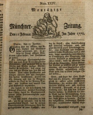 Münchner Zeitung (Süddeutsche Presse) Montag 11. Februar 1771