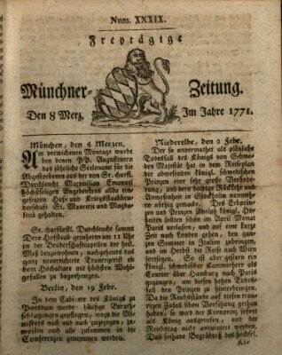 Münchner Zeitung (Süddeutsche Presse) Freitag 8. März 1771