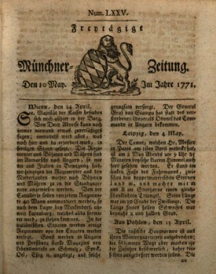 Münchner Zeitung (Süddeutsche Presse) Freitag 10. Mai 1771