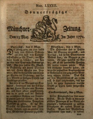 Münchner Zeitung (Süddeutsche Presse) Donnerstag 23. Mai 1771