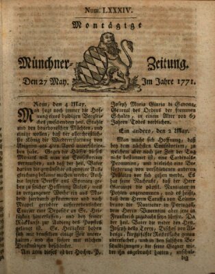 Münchner Zeitung (Süddeutsche Presse) Montag 27. Mai 1771