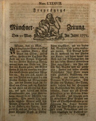 Münchner Zeitung (Süddeutsche Presse) Freitag 31. Mai 1771