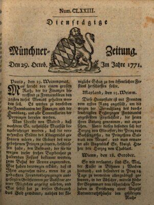 Münchner Zeitung (Süddeutsche Presse) Dienstag 29. Oktober 1771